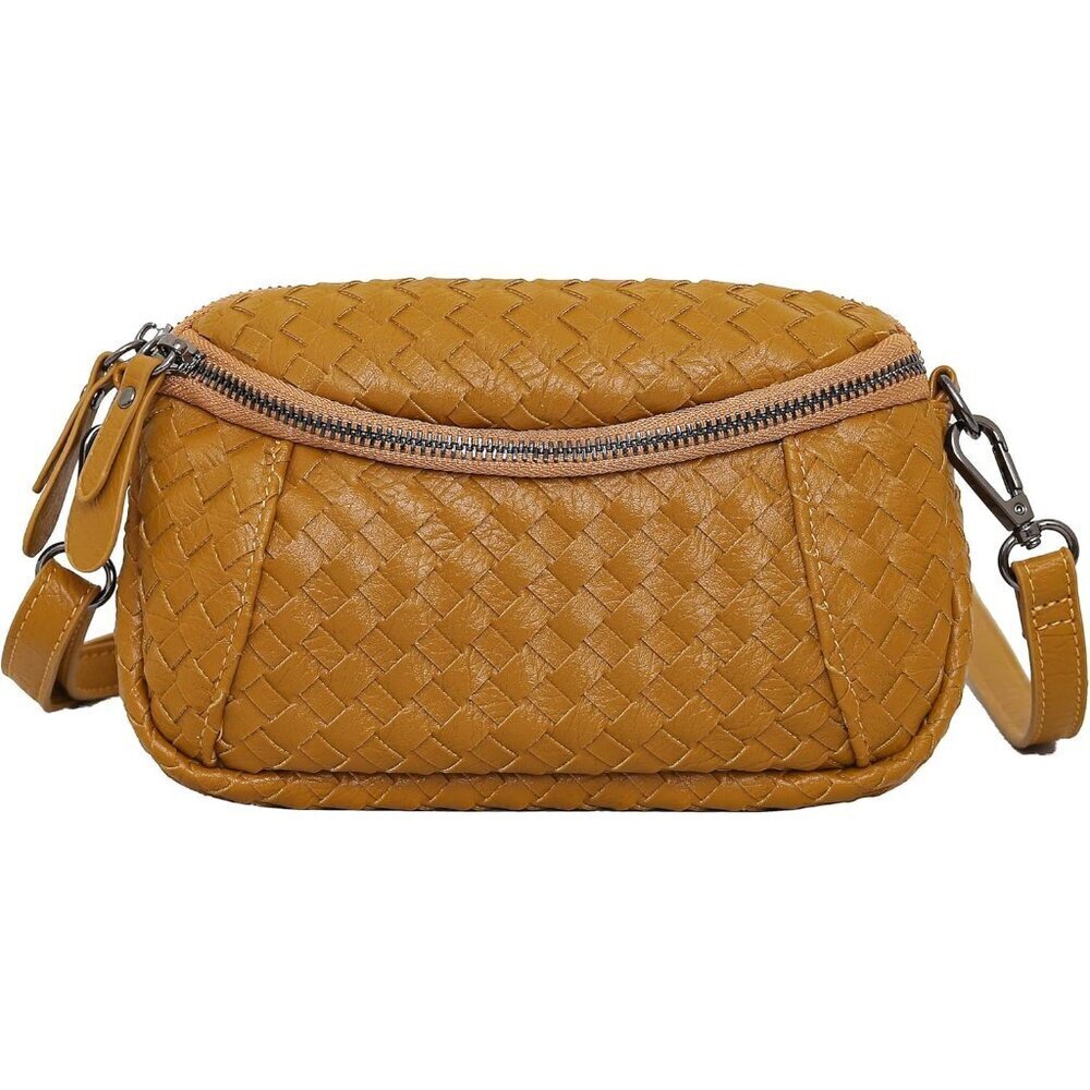 Vegan Leather Crossbody Purse Small Shoulder Bag with Wristlet & Strap